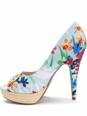 Apt. 9 Beignet Floral Peep Toe High Heel Platform